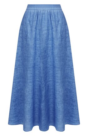 Женская льняная юбка 120% LINO синего цвета по цене 21600 руб., арт. R0W5099/B317/S00 | Фото 1 Женская льняная юбка 120% LINO синего цвета, арт. R0W5099/B317/S00 | Фото 1