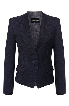 Женский жакет из вискозы GIORGIO ARMANI синего цвета по цене 192000 руб., арт. 0SHGG0EH/T00G8 | Фото 1 Женский жакет из вискозы GIORGIO ARMANI синего цвета, арт. 0SHGG0EH/T00G8 | Фото 1