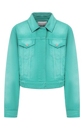 Женская джинсовая куртка KENZO бирюзового цвета по цене 45000 руб., арт. FA52BL2316ES | Фото 1 Женская джинсовая куртка KENZO бирюзового цвета, арт. FA52BL2316ES | Фото 1