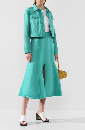 Женская джинсовая куртка KENZO бирюзового цвета по цене 45000 руб., арт. FA52BL2316ES | Фото 2 Женская джинсовая куртка KENZO бирюзового цвета, арт. FA52BL2316ES | Фото 2