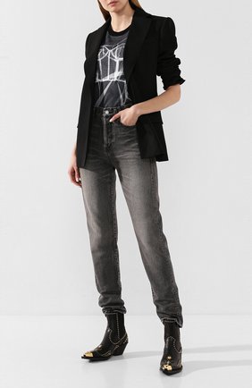 Женская хлопковая футболка ALEXANDER MCQUEEN черного цвета по цене 25550 руб., арт. 610930/QZAA2 | Фото 2 Женская хлопковая футболка ALEXANDER MCQUEEN черного цвета, арт. 610930/QZAA2 | Фото 2