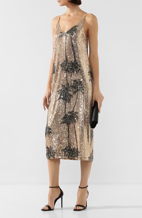Женское платье с пайетками IN THE MOOD FOR LOVE золотого цвета по цене 39900 руб., арт. TAR0T DRESS | Фото 2 Женское платье с пайетками IN THE MOOD FOR LOVE золотого цвета, арт. TAR0T DRESS | Фото 2