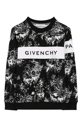 Детский хлопковый свитшот GIVENCHY черно-белого цвета по цене 18750 руб., арт. H25189 | Фото 1 Детский хлопковый свитшот GIVENCHY черно-белого цвета, арт. H25189 | Фото 1