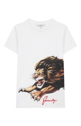 Детская хлопковая футболка GIVENCHY белого цвета по цене 13150 руб., арт. H25180 | Фото 1 Детская хлопковая футболка GIVENCHY белого цвета, арт. H25180 | Фото 1