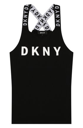 Детский топ DKNY черного цвета по цене 4280 руб., арт. D35Q66/09B SS20 | Фото 1 Детский топ DKNY черного цвета, арт. D35Q66/09B SS20 | Фото 1