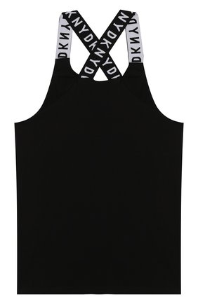 Детский топ DKNY черного цвета по цене 4280 руб., арт. D35Q66/09B SS20 | Фото 2 Детский топ DKNY черного цвета, арт. D35Q66/09B SS20 | Фото 2
