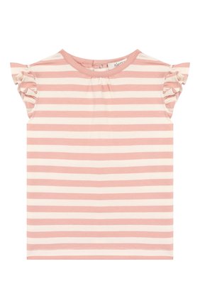Детский хлопковая футболка ALETTA розового цвета, арт. RW00257B/12M-2A | Фото 1 (Материал внешний: Хлопок; Рукава: Короткие)