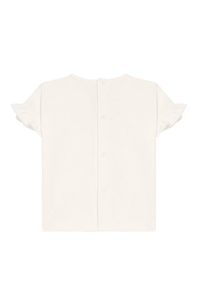 Детский хлопковая блузка ALETTA бежевого цвета, арт. RW00739/1M-2A | Фото 2 (Рукава: Короткие; Материал внешний: Хлопок; Кросс-КТ НВ: Рубашка)