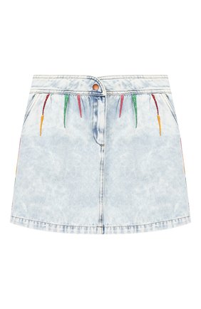 Детская джинсовая юбка INDEE голубого цвета по цене 7360 руб., арт. GL0RIA/DENIM/12A-18A | Фото 1 Детская джинсовая юбка INDEE голубого цвета, арт. GL0RIA/DENIM/12A-18A | Фото 1