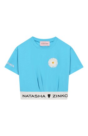 Детский хлопковый топ NATASHA ZINKO голубого цвета по цене 9505 руб., арт. SS20MNZ203-30/10-14 | Фото 1 Детский хлопковый топ NATASHA ZINKO голубого цвета, арт. SS20MNZ203-30/10-14 | Фото 1 (Материал внешний: Хлопок; Рукава: Короткие)