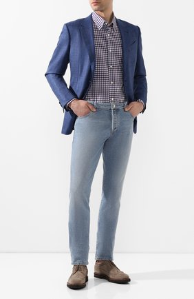 Мужская хлопковая рубашка ERMENEGILDO ZEGNA фиолетового цвета по цене 21250 руб., арт. UUX11/SAL2 | Фото 2 Мужская хлопковая рубашка ERMENEGILDO ZEGNA фиолетового цвета, арт. UUX11/SAL2 | Фото 2