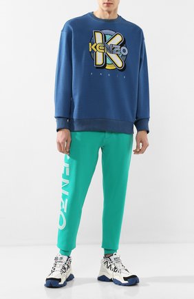 Мужской хлопковый свитшот KENZO темно-синего цвета по цене 22400 руб., арт. FA55SW5014DD | Фото 2 Мужской хлопковый свитшот KENZO темно-синего цвета, арт. FA55SW5014DD | Фото 2
