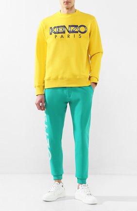 Мужской хлопковый свитшот KENZO желтого цвета по цене 17000 руб., арт. FA55SW0004MD | Фото 2 Мужской хлопковый свитшот KENZO желтого цвета, арт. FA55SW0004MD | Фото 2