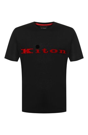 Мужская хлопковая футболка KITON черного цвета по цене 46350 руб., арт. UK1164 | Фото 1 Мужская хлопковая футболка KITON черного цвета, арт. UK1164 | Фото 1