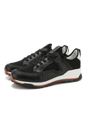 Мужские комбинированные кроссовки siracusa ERMENEGILDO ZEGNA черного цвета по цене 72150 руб., арт. A4402X-LHNAF | Фото 1 Мужские комбинированные кроссовки siracusa ERMENEGILDO ZEGNA черного цвета, арт. A4402X-LHNAF | Фото 1 (Материал внутренний: Текстиль, Натуральная кожа; Материал внешний: Текстиль, Кожа; Подошва: Массивная; Стили: Спорт; Материал утеплителя: Без утеплителя)