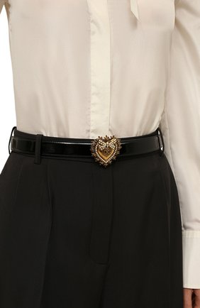 Женский кожаный ремень DOLCE & GABBANA черного цвета по цене 35550 руб., арт. BE1352/A1037 | Фото 2 Женский кожаный ремень DOLCE & GABBANA черного цвета, арт. BE1352/A1037 | Фото 2