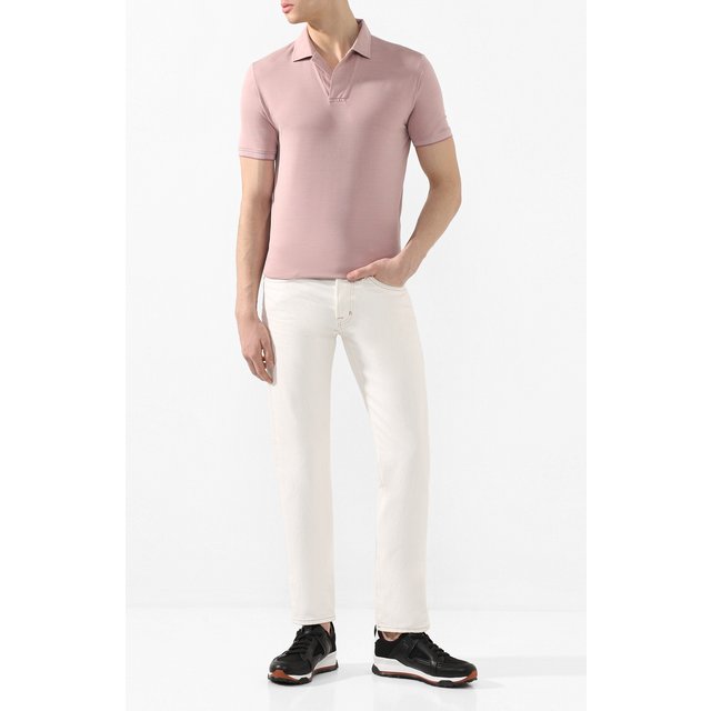 фото Поло из хлопка и шелка loro piana