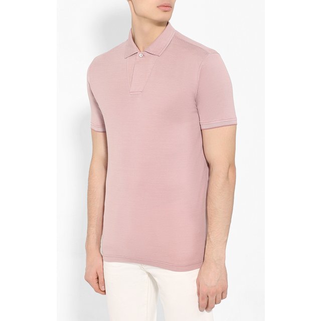фото Поло из хлопка и шелка loro piana