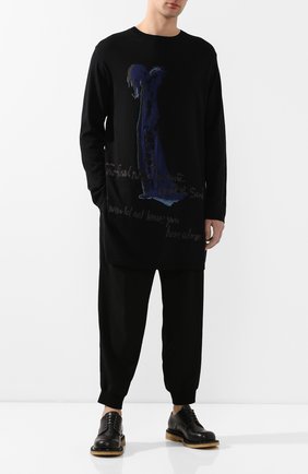 Мужской хлопковый свитер YOHJI YAMAMOTO черного цвета по цене 45600 руб., арт. HN-K15-099 | Фото 2 Мужской хлопковый свитер YOHJI YAMAMOTO черного цвета, арт. HN-K15-099 | Фото 2