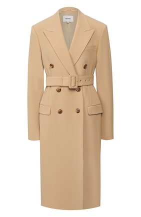 Женский тренч NANUSHKA бежевого цвета по цене 104000 руб., арт. GRETA_BL0ND W00D_TWEED | Фото 1 Женский тренч NANUSHKA бежевого цвета, арт. GRETA_BL0ND W00D_TWEED | Фото 1
