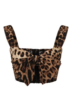 Женская хлопковый топ DOLCE & GABBANA леопардового цвета по цене 39150 руб., арт. F74H5T/HS5E3 | Фото 1 Женская хлопковый топ DOLCE & GABBANA леопардового цвета, арт. F74H5T/HS5E3 | Фото 1