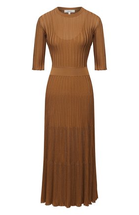 Женское платье из вискозы CASASOLA коричневого цвета по цене 124500 руб., арт. DRS-C-TULLIA/VISC0SE | Фото 1 Женское платье из вискозы CASASOLA коричневого цвета, арт. DRS-C-TULLIA/VISC0SE | Фото 1