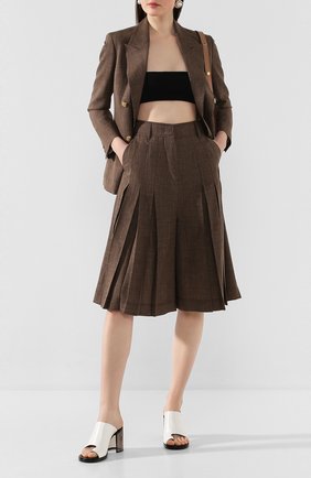 Женские шорты CASASOLA коричневого цвета по цене 66100 руб., арт. SHT-D-N0VA/W00L-SILK-LINEN/MELANGE | Фото 2 Женские шорты CASASOLA коричневого цвета, арт. SHT-D-N0VA/W00L-SILK-LINEN/MELANGE | Фото 2