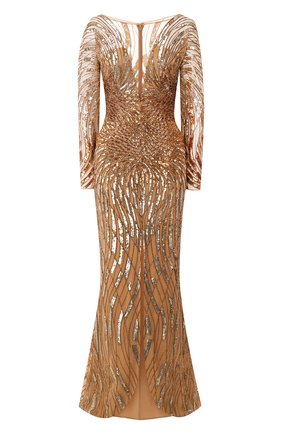 Женское платье-макси ZUHAIR MURAD золотого цвета по цене 614000 руб., арт. DRR20037/EMSA003 | Фото 1 Женское платье-макси ZUHAIR MURAD золотого цвета, арт. DRR20037/EMSA003 | Фото 1