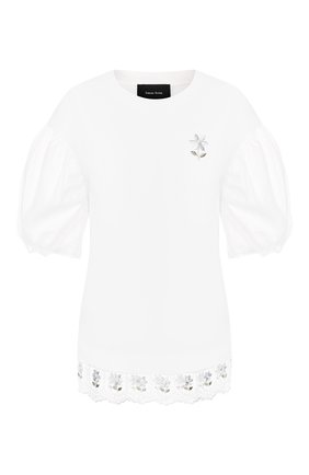 Женская хлопковая футболка SIMONE ROCHA белого цвета по цене 23150 руб., арт. TS270-10B/0553 | Фото 1 Женская хлопковая футболка SIMONE ROCHA белого цвета, арт. TS270-10B/0553 | Фото 1