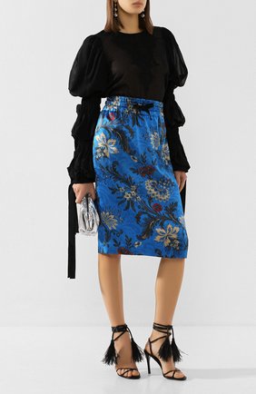 Женская шелковая юбка DRIES VAN NOTEN синего цвета по цене 43900 руб., арт. 201-10895-9413 | Фото 2 Женская шелковая юбка DRIES VAN NOTEN синего цвета, арт. 201-10895-9413 | Фото 2