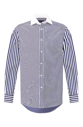 Мужская хлопковая сорочка RALPH LAUREN синего цвета по цене 55300 руб., арт. 790791903 | Фото 1 Мужская хлопковая сорочка RALPH LAUREN синего цвета, арт. 790791903 | Фото 1 (Длина (для топов): Стандартные; Рукава: Длинные; Материал внешний: Хлопок; Мужское Кросс-КТ: Сорочка-одежда; Случай: Повседневный; Принт: Полоска; Манжеты: На пуговицах; Воротник: Акула)