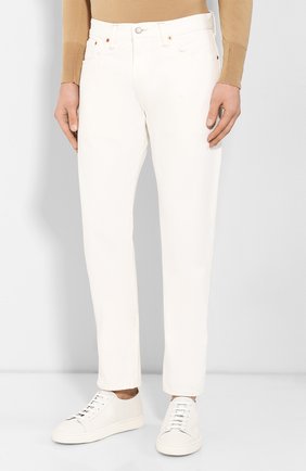 Мужские джинсы RRL белого цвета, арт. 782732171 | Фото 3 (Силуэт М (брюки): Прямые; Кросс-КТ: Деним; Длина (брюки, джинсы): Стандартные; Материал внешний: Хлопок, Деним)