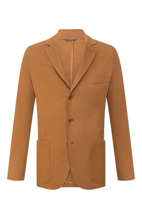 Мужской пиджак из смеси хлопка и шелка LORO PIANA коричневого цвета по цене 167500 руб., арт. FAE8388 | Фото 1 Мужской пиджак из смеси хлопка и шелка LORO PIANA коричневого цвета, арт. FAE8388 | Фото 1