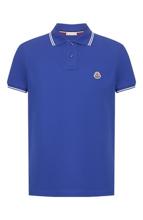 Мужское хлопковое поло MONCLER синего цвета по цене 13600 руб., арт. F1-091-8A706-00-84556 | Фото 1 Мужское хлопковое поло MONCLER синего цвета, арт. F1-091-8A706-00-84556 | Фото 1