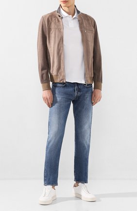Мужское хлопковое поло MONCLER белого цвета по цене 13600 руб., арт. F1-091-8A706-00-84556 | Фото 2 Мужское хлопковое поло MONCLER белого цвета, арт. F1-091-8A706-00-84556 | Фото 2