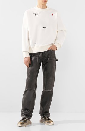 Мужской хлопковые брюки HELMUT LANG черно-белого цвета по цене 43300 руб., арт. K02DM201 | Фото 2 Мужской хлопковые брюки HELMUT LANG черно-белого цвета, арт. K02DM201 | Фото 2