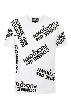 Мужская хлопковая футболка COMME DES FUCKDOWN белого цвета по цене 5510 руб., арт. CDFU714P | Фото 1 Мужская хлопковая футболка COMME DES FUCKDOWN белого цвета, арт. CDFU714P | Фото 1