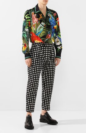 Мужские хлопковые брюки DOLCE & GABBANA черно-белого цвета по цене 77950 руб., арт. GW8CAT/FSFCE | Фото 2 Мужские хлопковые брюки DOLCE & GABBANA черно-белого цвета, арт. GW8CAT/FSFCE | Фото 2