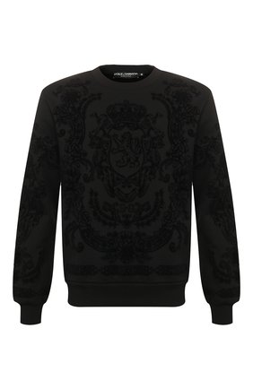Мужской хлопковый свитшот DOLCE & GABBANA черного цвета по цене 48100 руб., арт. G90W6T/G7VCG | Фото 1 Мужской хлопковый свитшот DOLCE & GABBANA черного цвета, арт. G90W6T/G7VCG | Фото 1