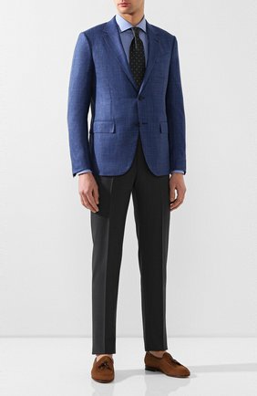 Мужские замшевые лоферы SANTONI коричневого цвета по цене 56050 руб., арт. MCH017216LA3USHVM34 | Фото 2 Мужские замшевые лоферы SANTONI коричневого цвета, арт. MCH017216LA3USHVM34 | Фото 2