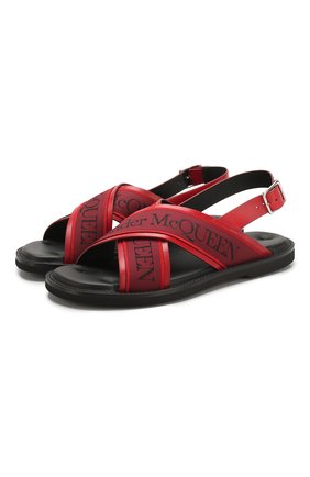 Мужские комбинированные сандалии ALEXANDER MCQUEEN красного цвета по цене 43100 руб., арт. 604275/WHRWC | Фото 1 Мужские комбинированные сандалии ALEXANDER MCQUEEN красного цвета, арт. 604275/WHRWC | Фото 1