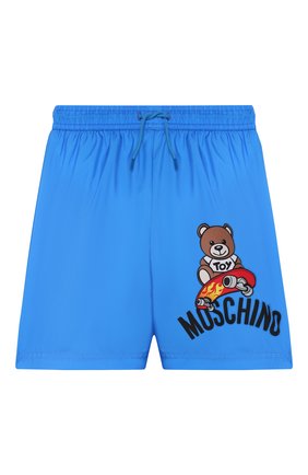 Детские плавки-шорты MOSCHINO KID синего цвета по цене 6255 руб., арт. HUL011/LKA02/4A-8A | Фото 1 Детские плавки-шорты MOSCHINO KID синего цвета, арт. HUL011/LKA02/4A-8A | Фото 1