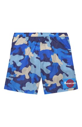 Детские плавки-шорты MONCLER синего цвета по цене 14650 руб., арт. F1-954-2C711-20-539UZ/12-14A | Фото 1 Детские плавки-шорты MONCLER синего цвета, арт. F1-954-2C711-20-539UZ/12-14A | Фото 1