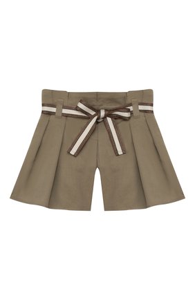 Детские хлопковые шорты BRUNELLO CUCINELLI хаки цвета по цене 30750 руб., арт. B0F48G003A | Фото 1 Детские хлопковые шорты BRUNELLO CUCINELLI хаки цвета, арт. B0F48G003A | Фото 1