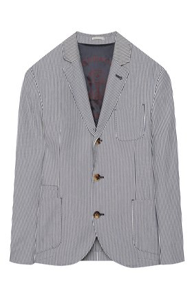 Детский хлопковый костюм BRUNELLO CUCINELLI синего цвета по цене 72300 руб., арт. BD487A102A | Фото 2 Детский хлопковый костюм BRUNELLO CUCINELLI синего цвета, арт. BD487A102A | Фото 2