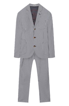 Детский хлопковый костюм BRUNELLO CUCINELLI синего цвета по цене 83150 руб., арт. BD487A102C | Фото 1 Детский хлопковый костюм BRUNELLO CUCINELLI синего цвета, арт. BD487A102C | Фото 1