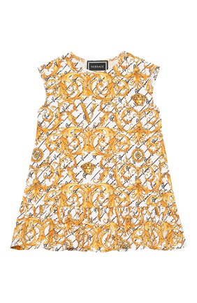 Женский хлопковое платье VERSACE золотого цвета по цене 12300 руб., арт. YA000144/A233329 | Фото 1 Женский хлопковое платье VERSACE золотого цвета, арт. YA000144/A233329 | Фото 1