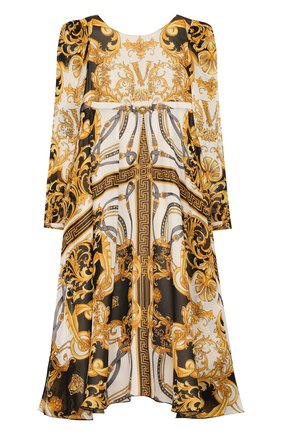 Детское шелковое платье VERSACE разноцветного цвета по цене 66200 руб., арт. YC000243/A233324/4A-6A | Фото 1 Детское шелковое платье VERSACE разноцветного цвета, арт. YC000243/A233324/4A-6A | Фото 1