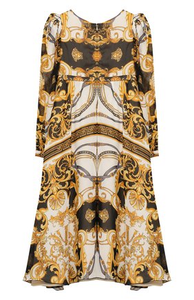 Детское шелковое платье VERSACE разноцветного цвета по цене 66200 руб., арт. YC000243/A233324/4A-6A | Фото 2 Детское шелковое платье VERSACE разноцветного цвета, арт. YC000243/A233324/4A-6A | Фото 2