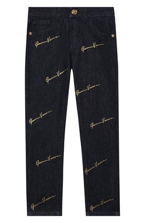 Детские джинсы VERSACE синего цвета по цене 19150 руб., арт. YC000256/A233592/4A-6A | Фото 1 Детские джинсы VERSACE синего цвета, арт. YC000256/A233592/4A-6A | Фото 1